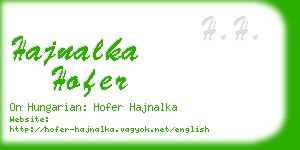 hajnalka hofer business card
